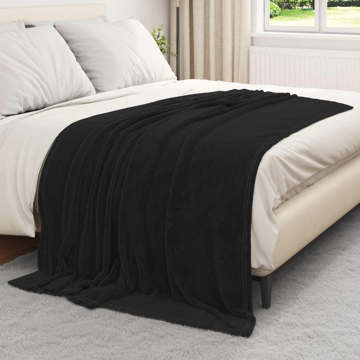 vidaXL Ριχτάρια 6 pcs Μαύρο 150 x 200 cm Μαλλί