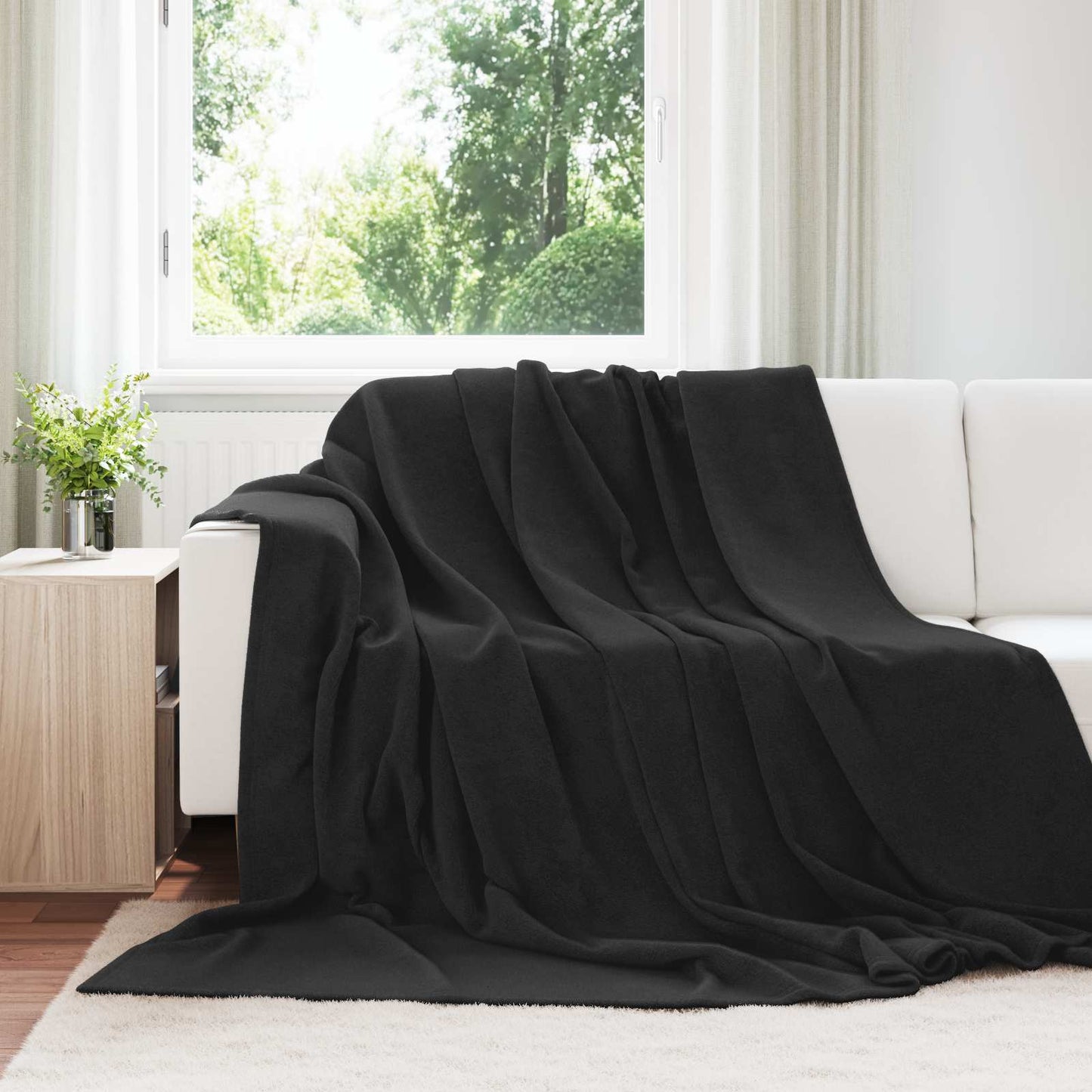 vidaXL Ριχτάρια 6 pcs Μαύρο 220 x 240 cm Μαλλί