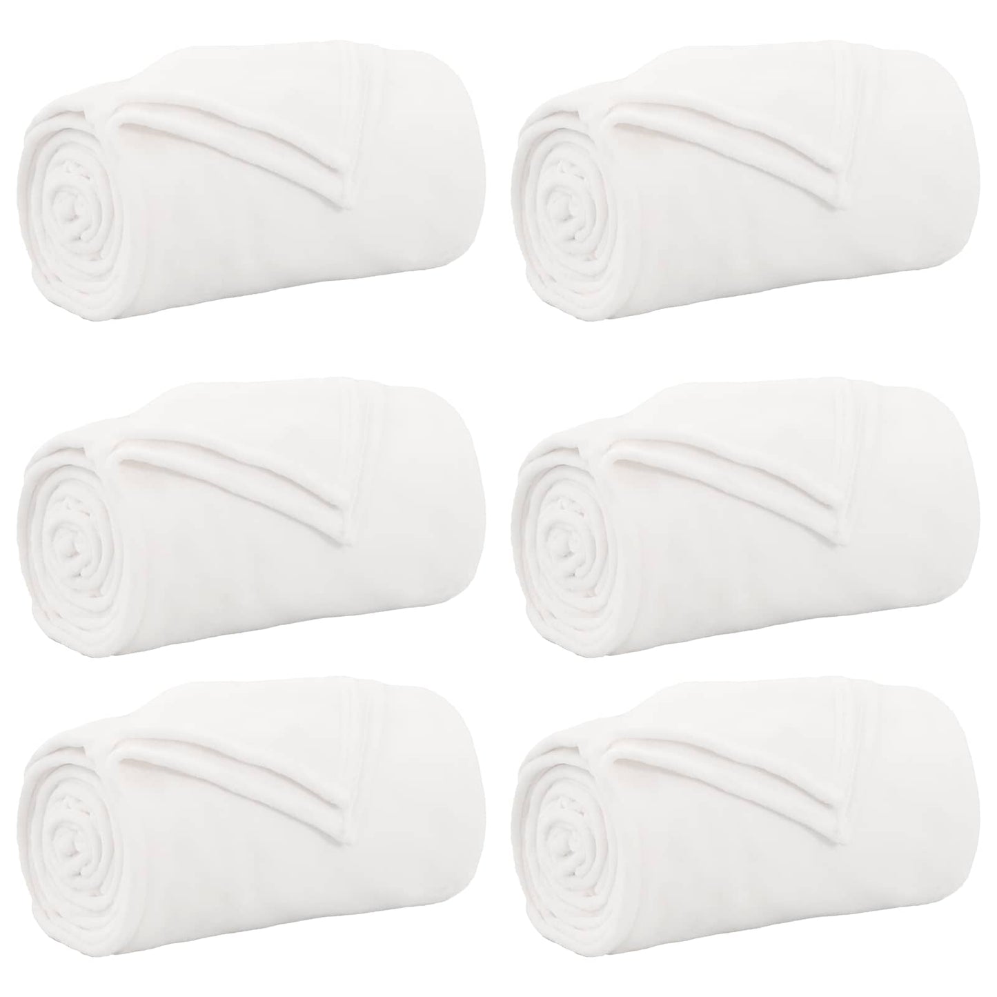 vidaXL Ριχτάρια 6 pcs Λευκό 150 x 200 cm Μαλλί