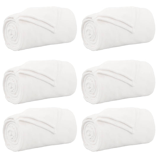 vidaXL Ριχτάρια 6 pcs Λευκό 220 x 240 cm Μαλλί