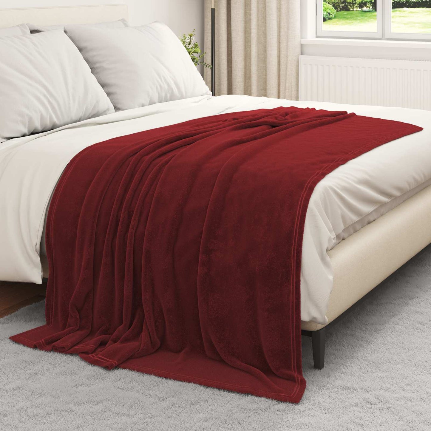 vidaXL Ριχτάρια 6 τμχ. Βεραμάν Κόκκινο 150 x 200 cm 4.68 kg Μαλλί