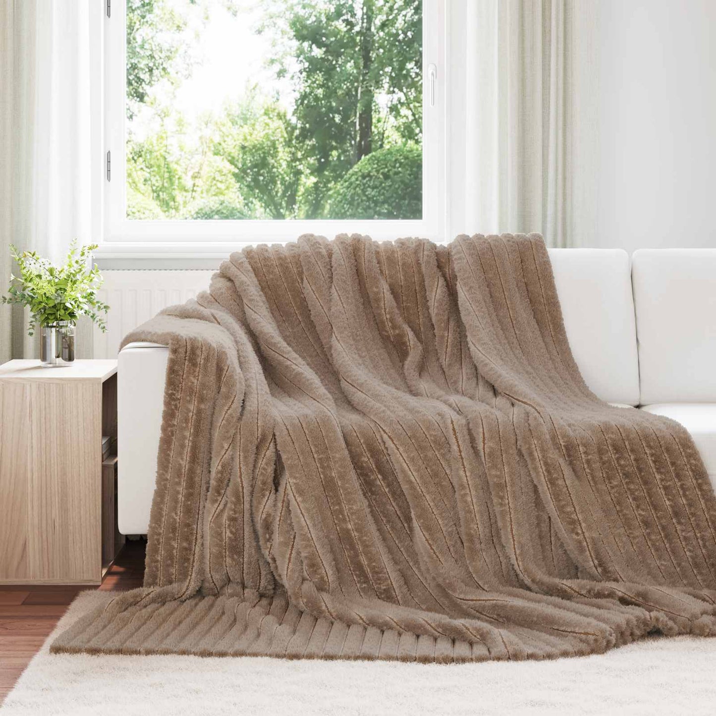 vidaXL Κουβέρτα Καμηλοπάρδαλη 240 x 220 cm Μαλλί