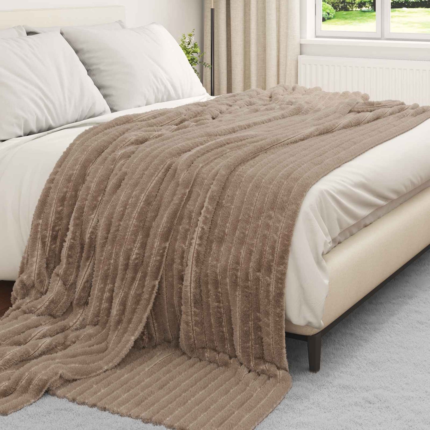 vidaXL Κουβέρτα Καμηλοπάρδαλη 240 x 220 cm Μαλλί