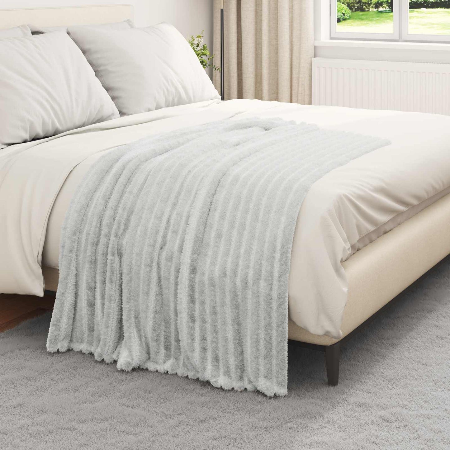 vidaXL Κουβέρτα Γκρι 150 x 130 εκ Μαλλί