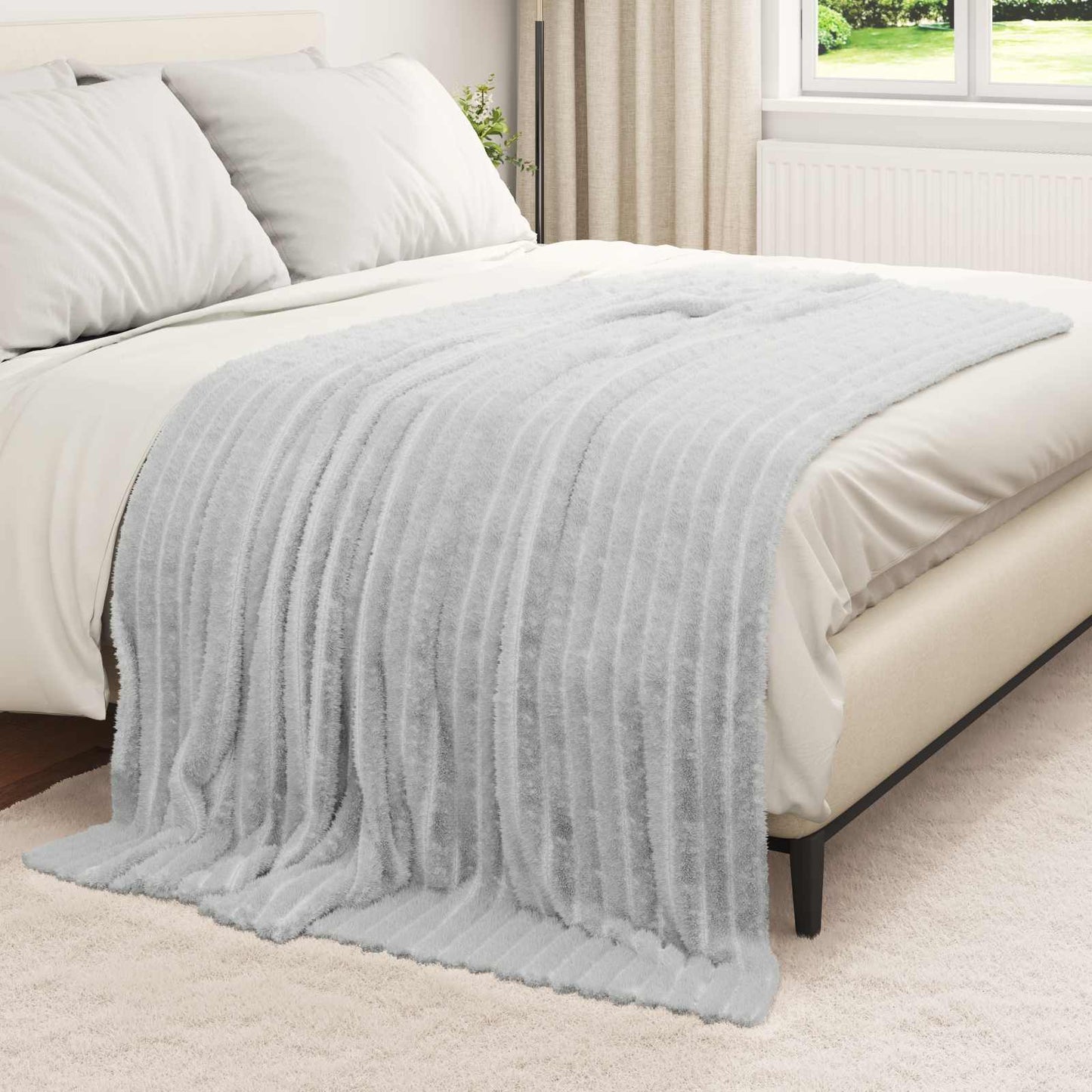 vidaXL Κουβέρτα Γκρι 200 x 150 cm Μαλλί