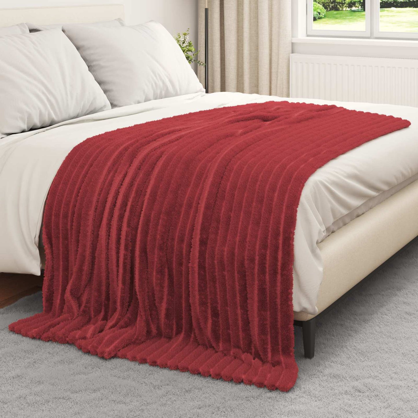 vidaXL Κουβέρτα Βεραμάν Κόκκινο 200 x 150 cm Μαλλί