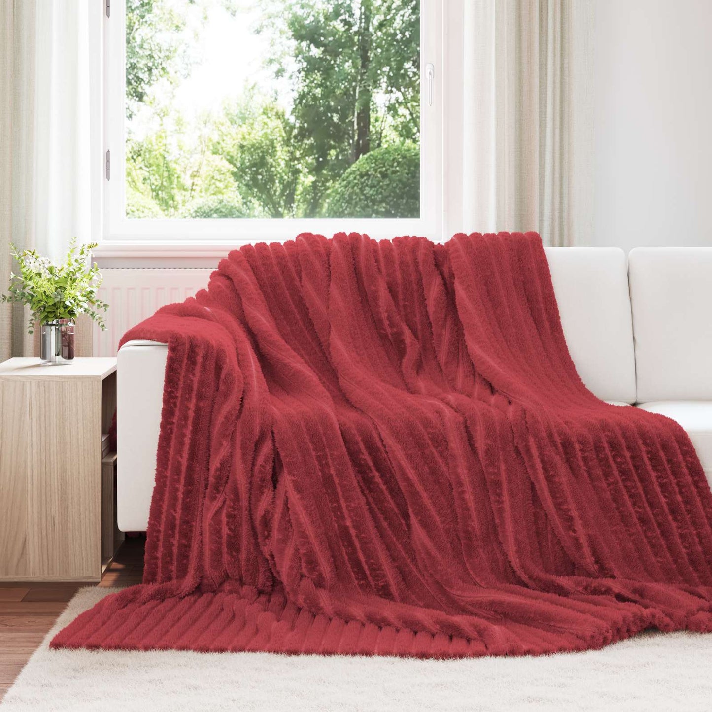 vidaXL Κουβέρτα Βεραμάν Κόκκινο 270 x 240 cm Μαλλί