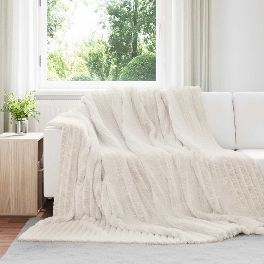 vidaXL Ριχτάρι Κρεμ 240 x 220 cm 1.37 kg Μαλλί