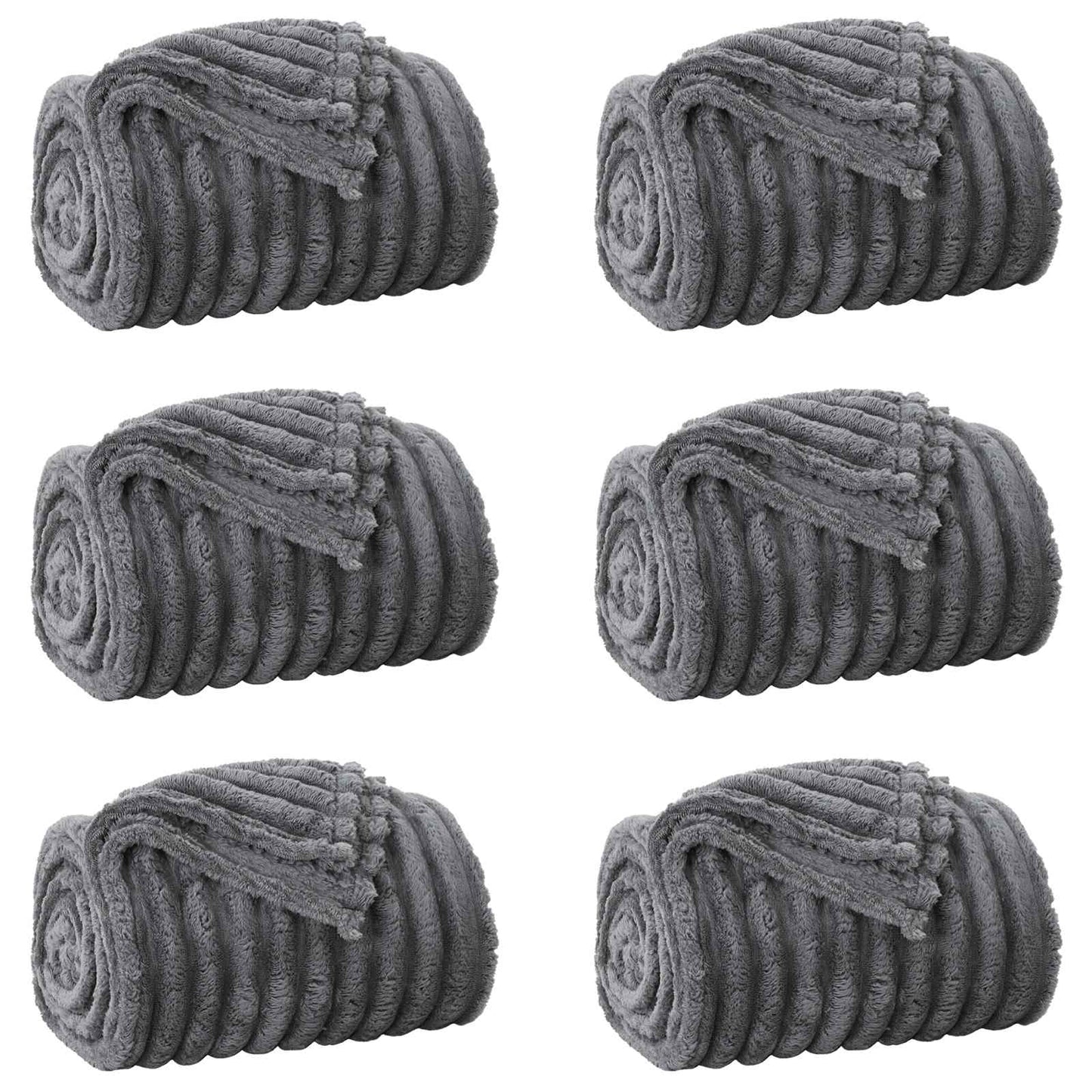 vidaXL Ριχτάρια 6 pcs Σκούρο Γκρι 240 x 220 cm Μαλλί