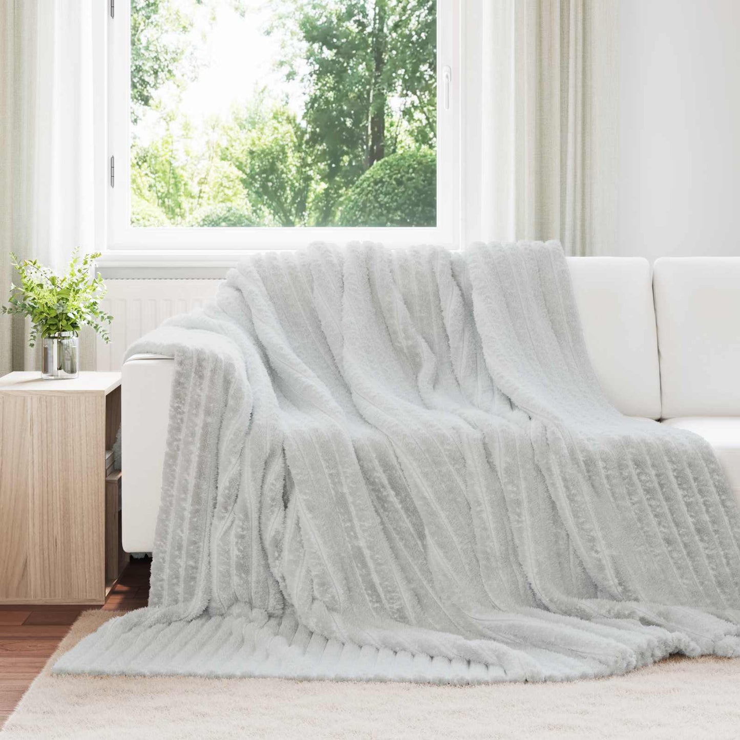 vidaXL Ριχτάρια 6 τμχ. Γκρι 240 x 220 cm 8.76 kg Μαλλί