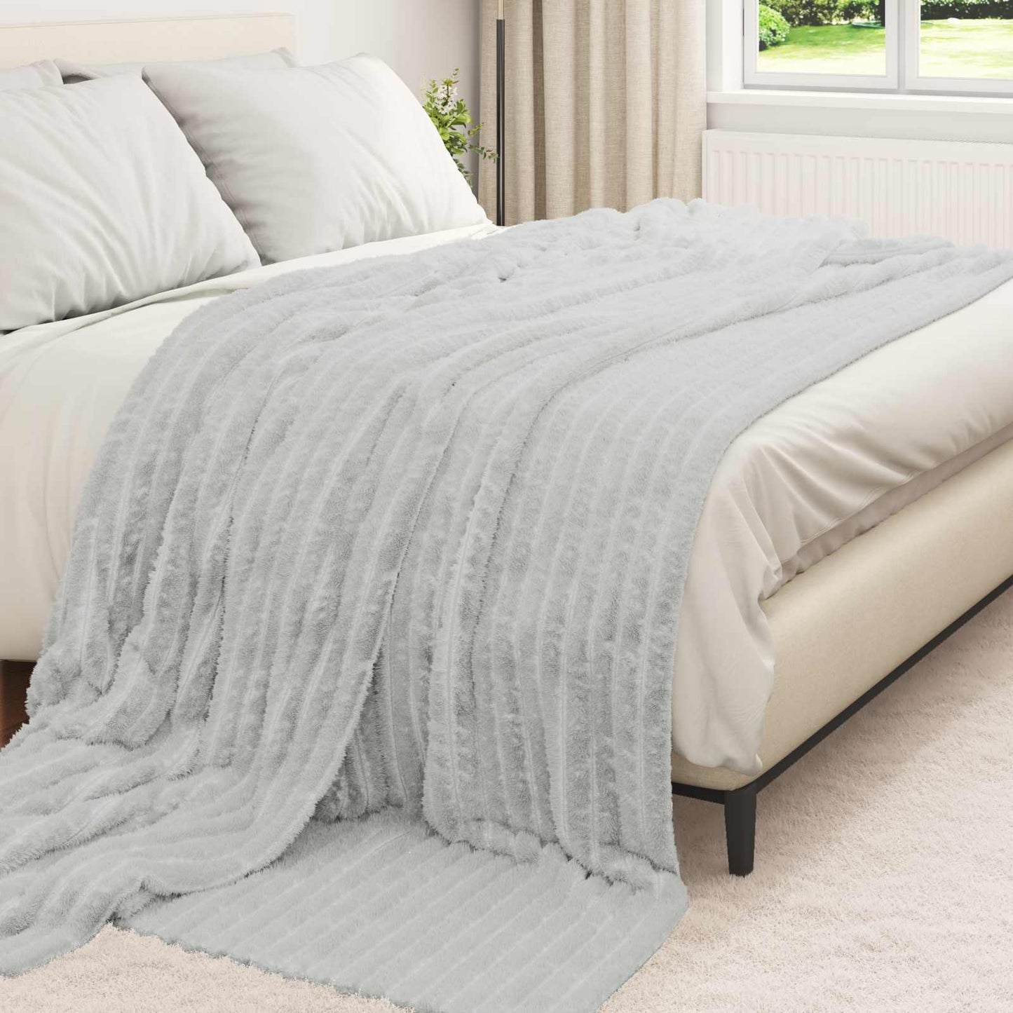 vidaXL Ριχτάρια 6 τμχ. Γκρι 270 x 240 cm 10.72 kg Μαλλί