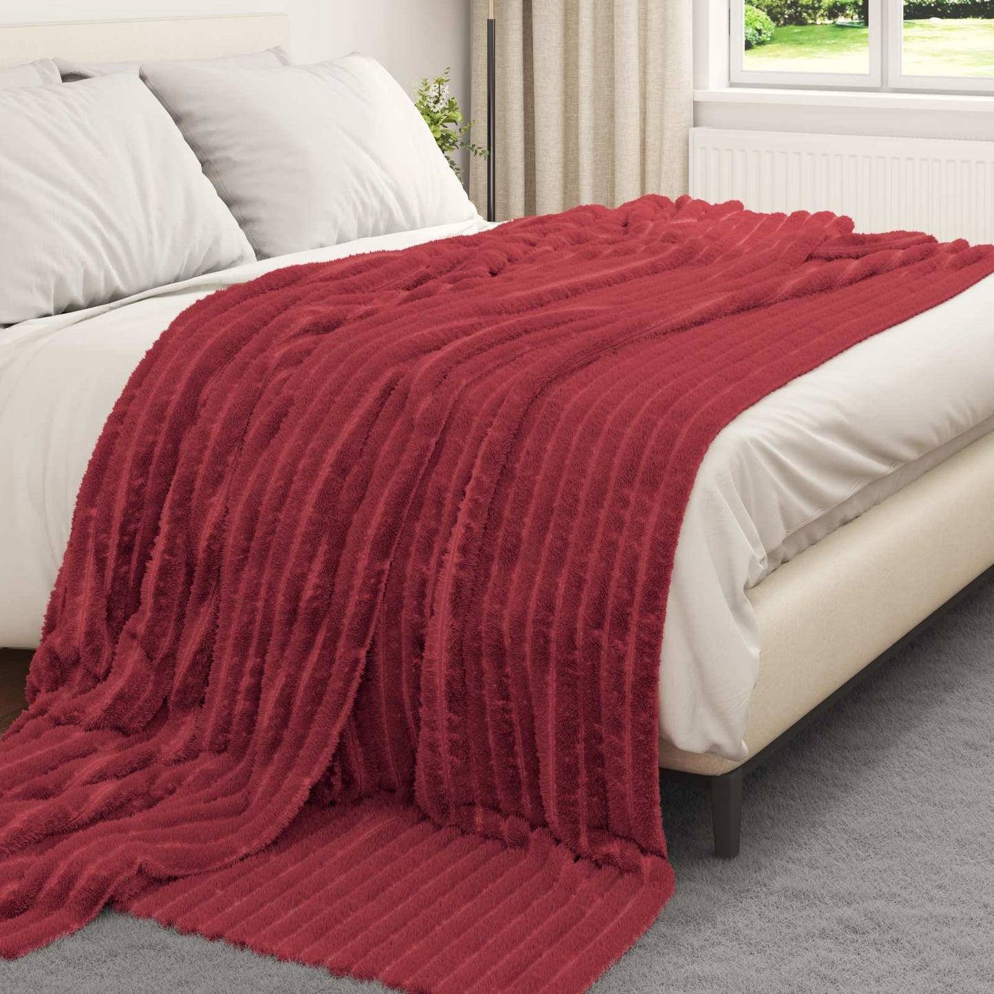 vidaXL Ριχτάρια 6 τμχ. Βεραμάν Κόκκινο 240 x 220 cm 8.76 kg Μαλλί