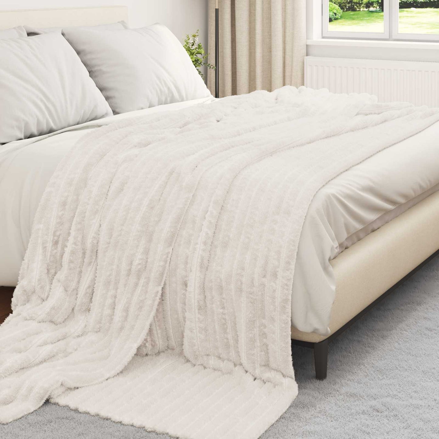 vidaXL Ριχτάρια 6 τμχ. Κρεμ 270 x 240 cm 9.51 Μαλλί