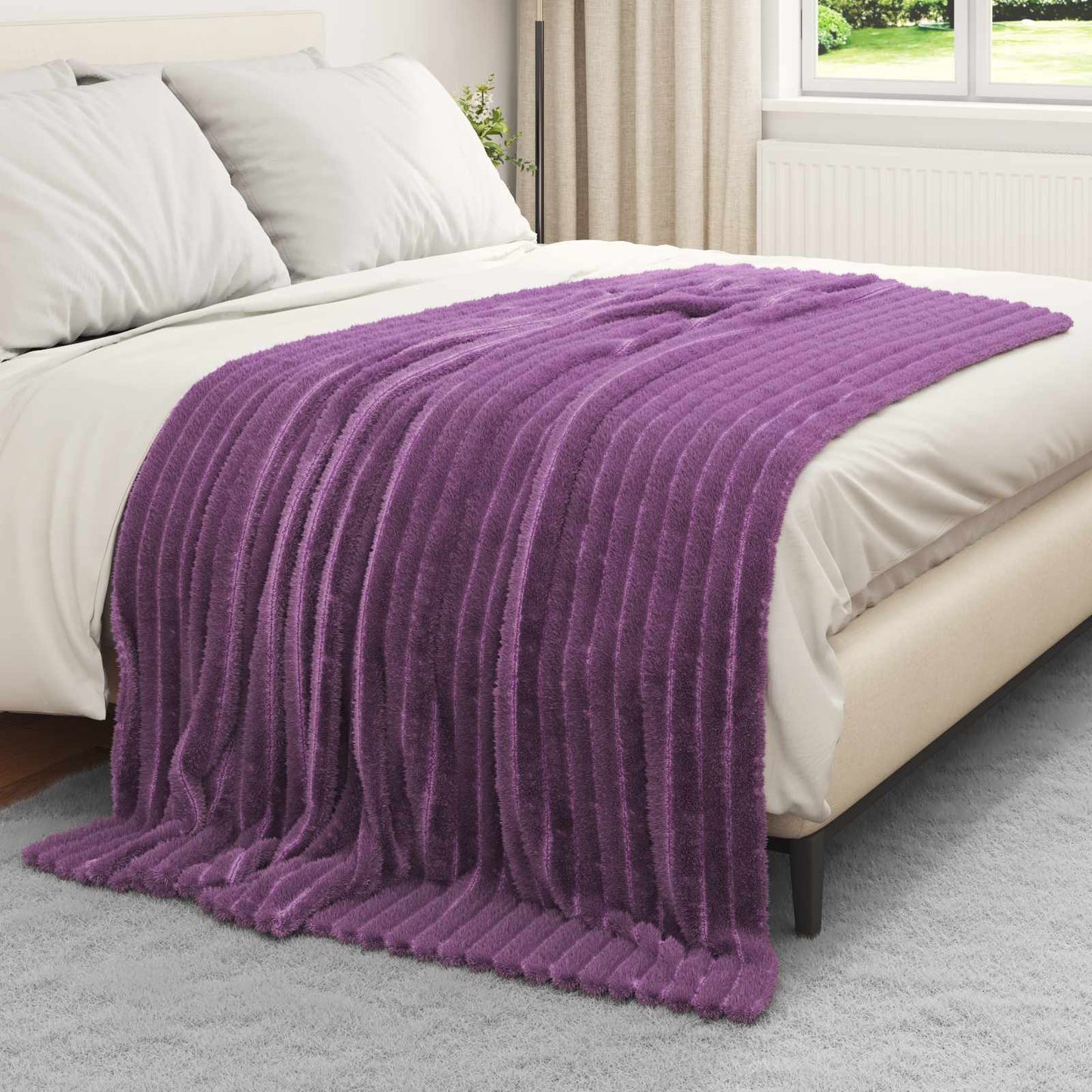 vidaXL Ριχτάρια 6 τμχ. Μοβ 200 x 150 cm 4.75 Μαλλί