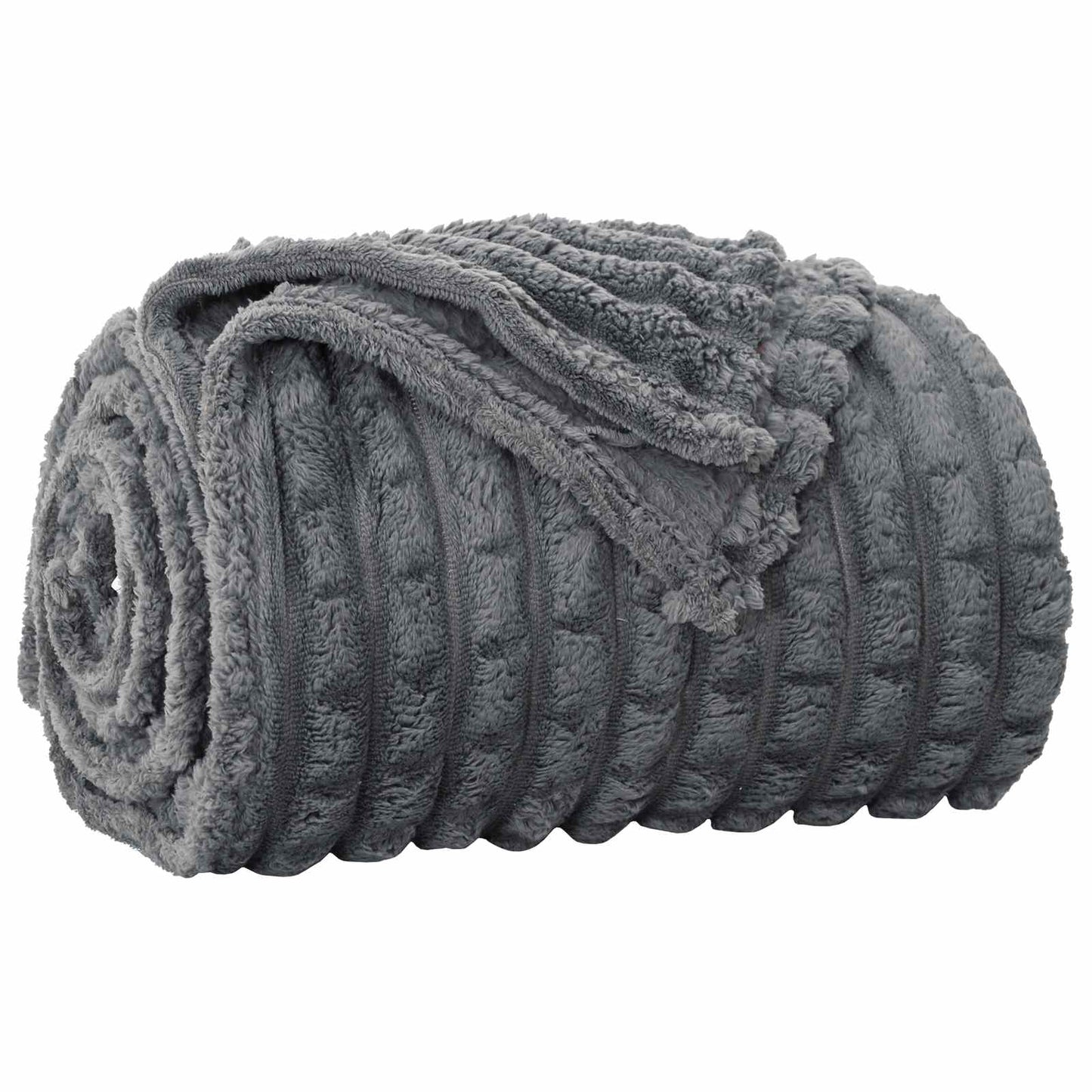vidaXL Κουβέρτα Σκούρο Γκρι 200 x 150 cm Μαλλί