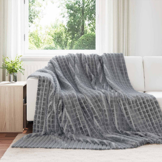 vidaXL Κουβέρτα Σκούρο Γκρι 240 x 220 cm Μαλλί