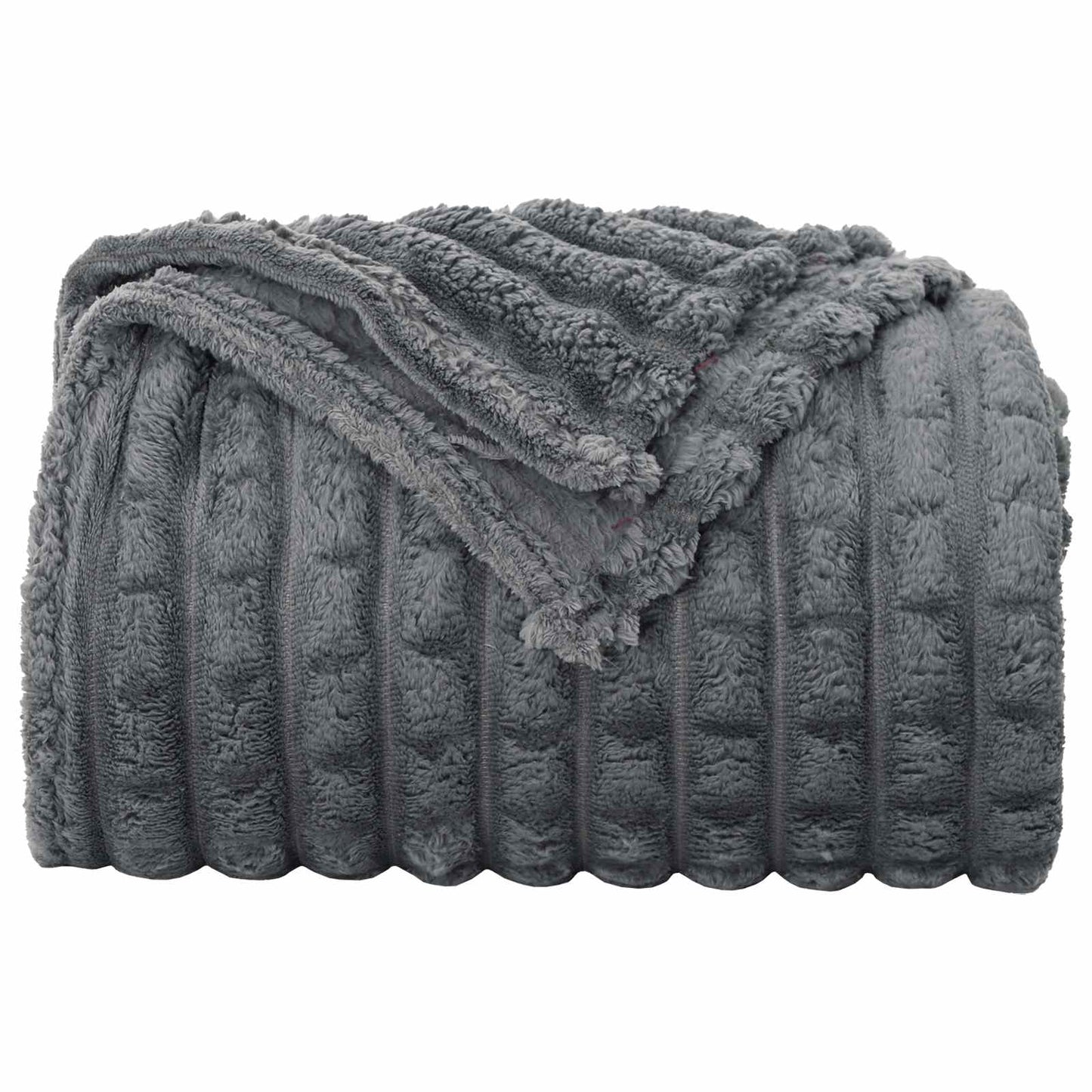 vidaXL Κουβέρτα Σκούρο Γκρι 240 x 220 cm Μαλλί