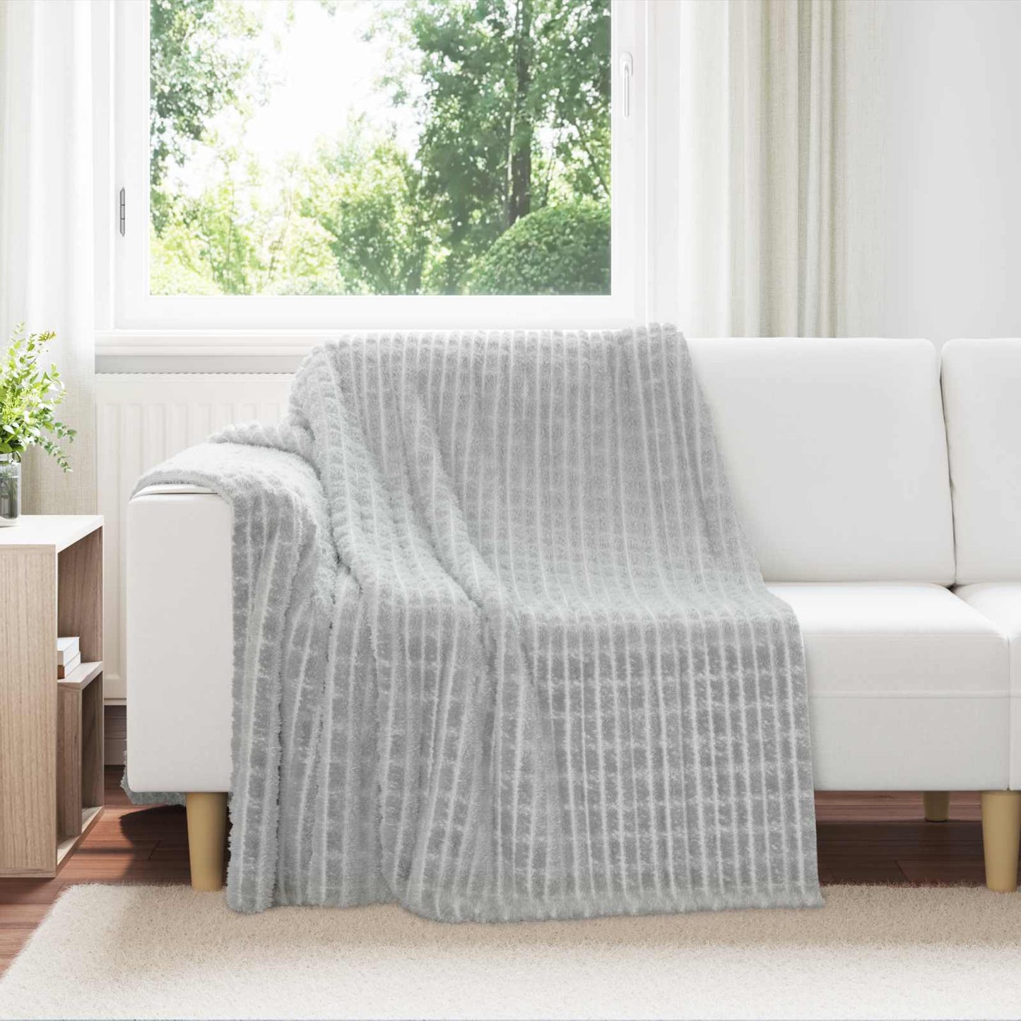 vidaXL Κουβέρτα Γκρι 200 x 150 cm Μαλλί