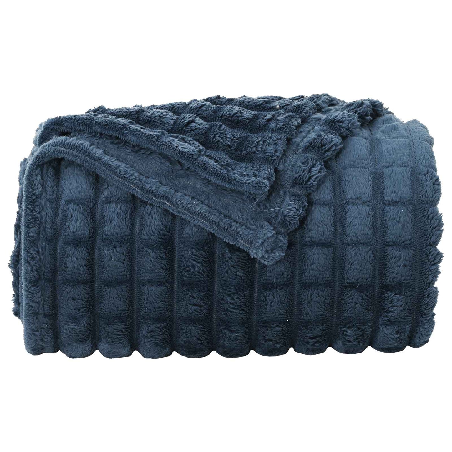 vidaXL Κουβέρτα Σκούρο μπλε 240 x 220 cm Μαλλί