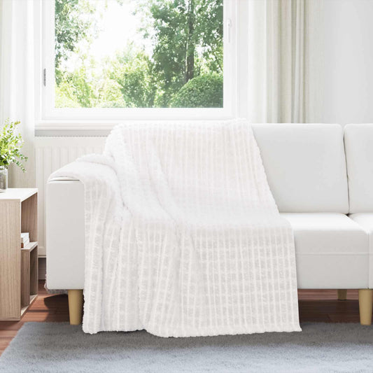 vidaXL Κουβέρτα Λευκό 200 x 150 cm Μαλλί
