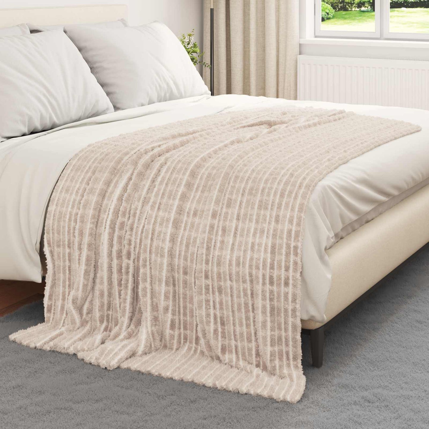 vidaXL Ριχτάρια 6 τμχ. Μπεζ 200 x 150 cm 4.5 Μαλλί
