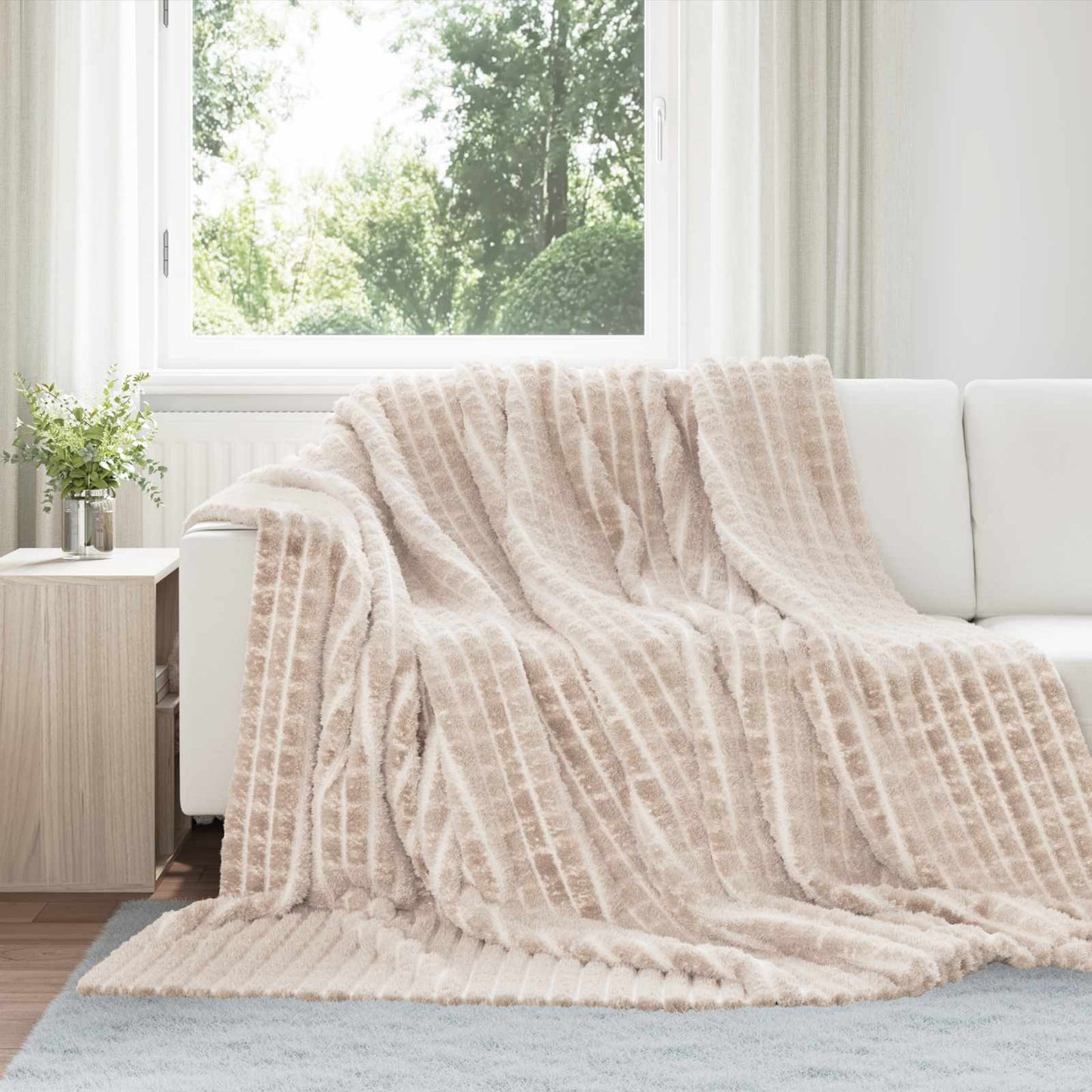 vidaXL Ριχτάρια 6 τμχ. Μπεζ 240 x 220 cm 8.24 Μαλλί