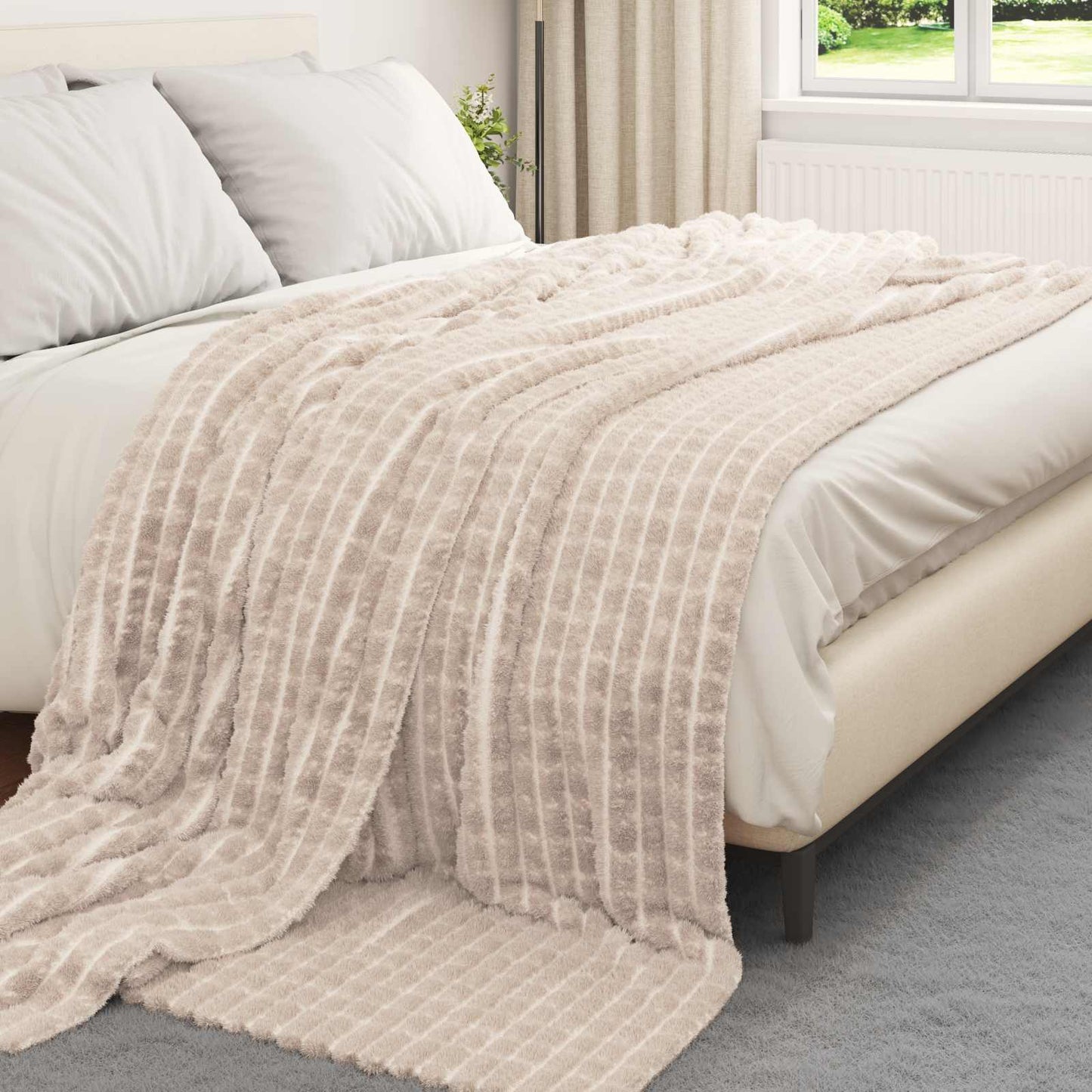 vidaXL Ριχτάρια 6 τμχ. Μπεζ 240 x 220 cm 8.24 Μαλλί