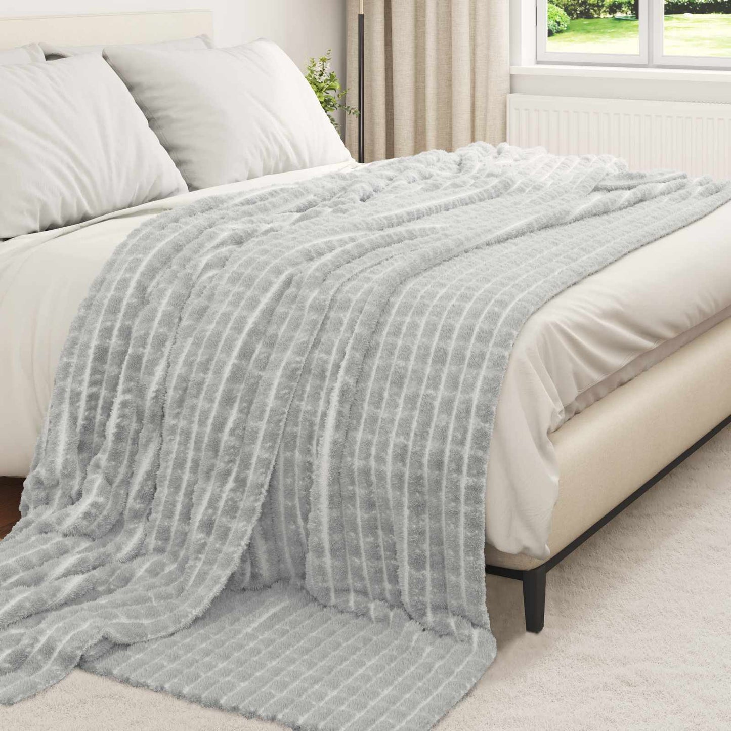 vidaXL Ριχτάρια 6 τμχ. Γκρι 270 x 240 cm 9.93 Μαλλί