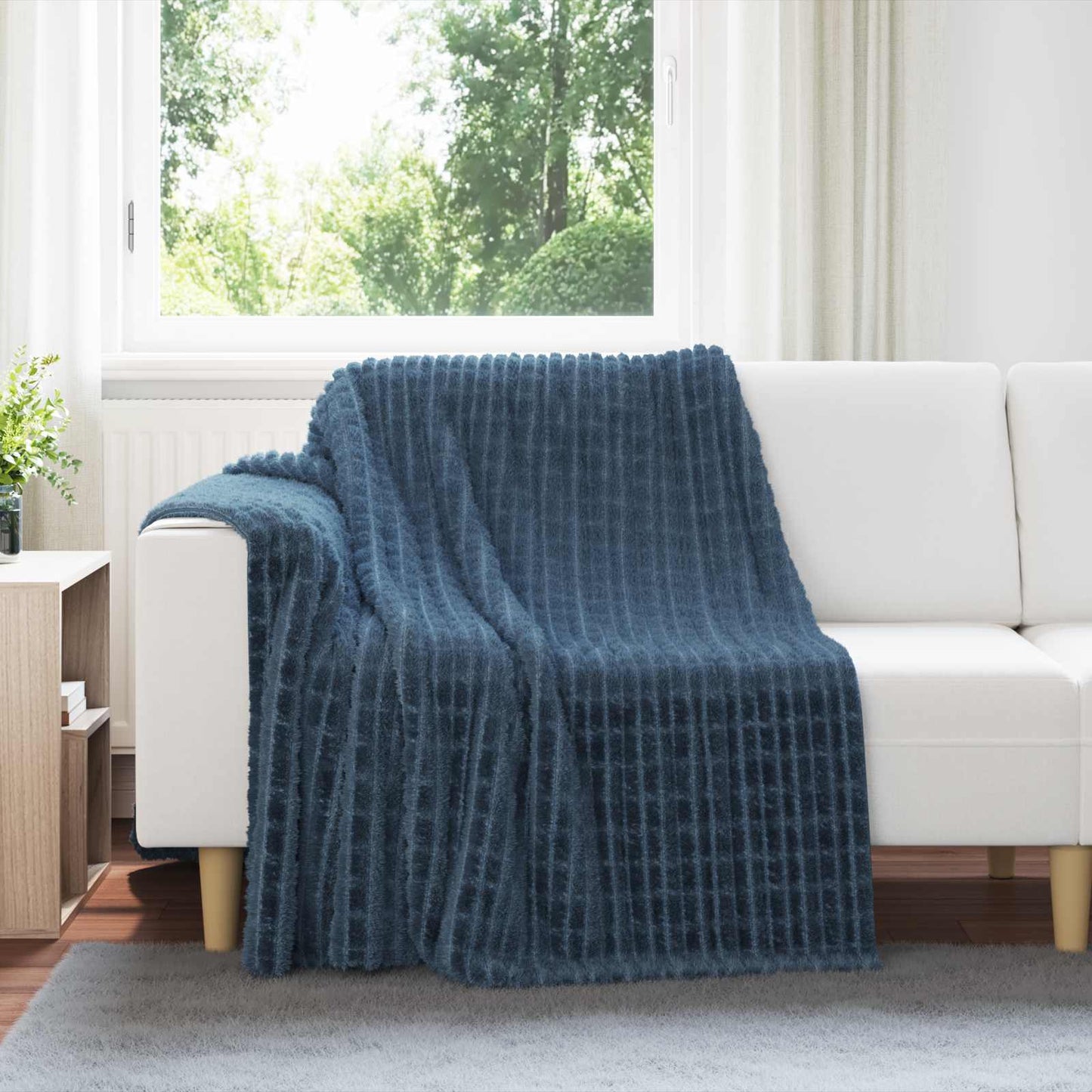 vidaXL Ριχτάρια 6 τμχ. Σκούρο μπλε 200 x 150 cm 4.5 Μαλλί