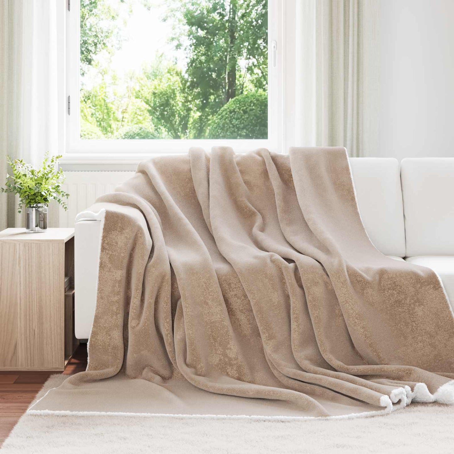 vidaXL Κουβέρτα Καμηλοπάρδαλη 220 x 240 cm Μαλλί