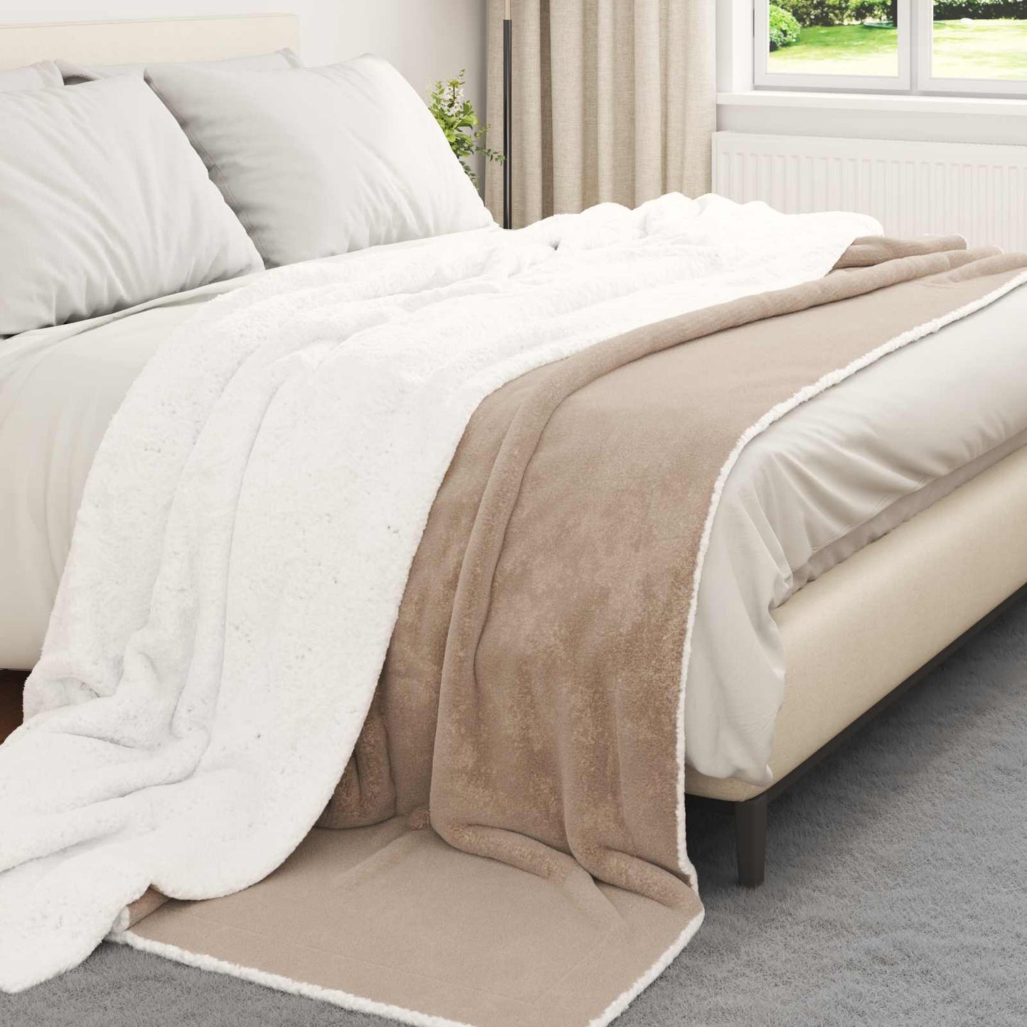 vidaXL Κουβέρτα Καμηλοπάρδαλη 240 x 270 εκ. Μαλλί