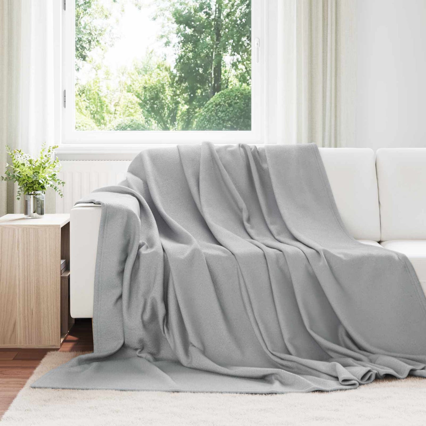 vidaXL Ριχτάρι Γκρι 240 x 220 cm 0.76 kg Μαλλί