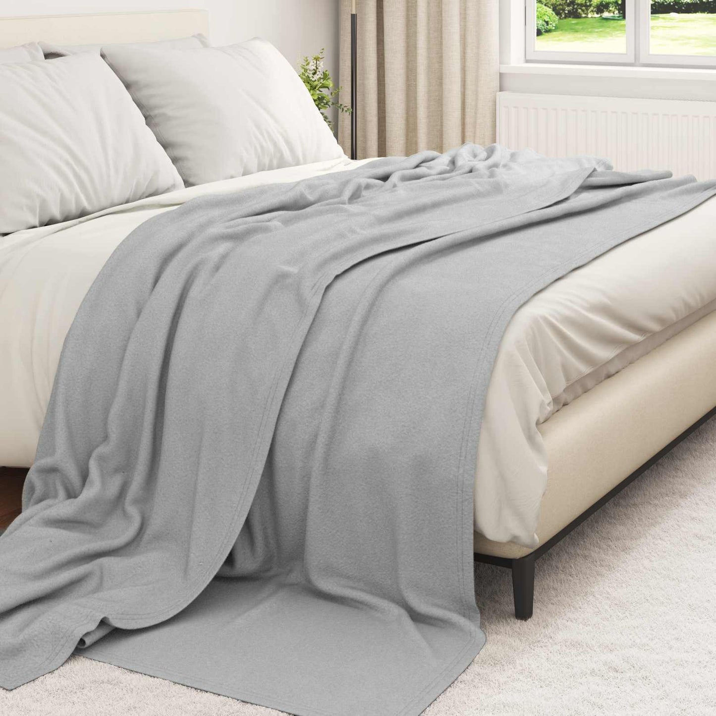 vidaXL Ριχτάρι Γκρι 240 x 220 cm 0.76 kg Μαλλί