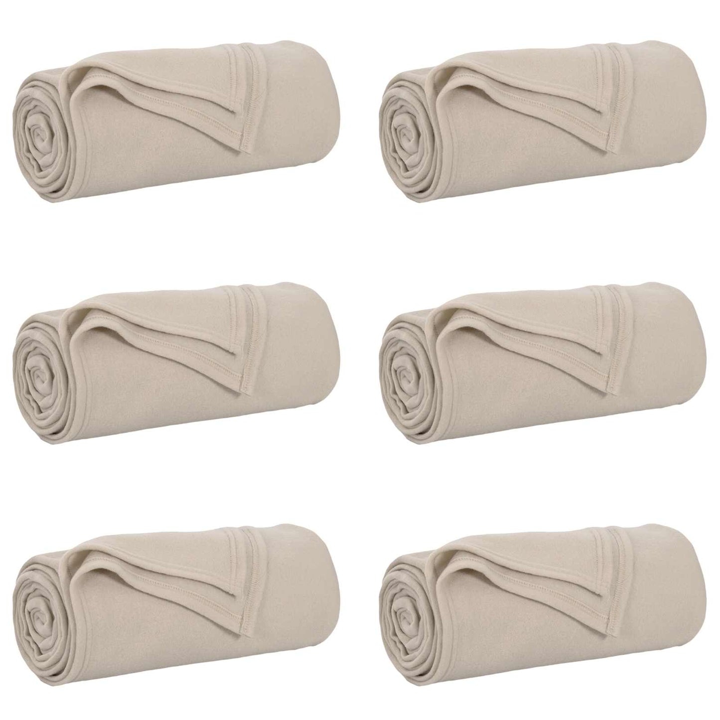 vidaXL Ριχτάρια 6 pcs Μπεζ 240 x 220 cm Μαλλί
