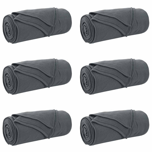 vidaXL Ριχτάρια 6 pcs Σκούρο Γκρι 270 x 240 cm Μαλλί