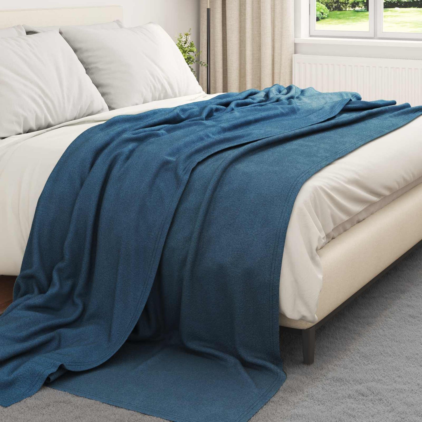 vidaXL Ριχτάρια 6 τμχ. Σκούρο μπλε 240 x 220 cm 4.49 Μαλλί