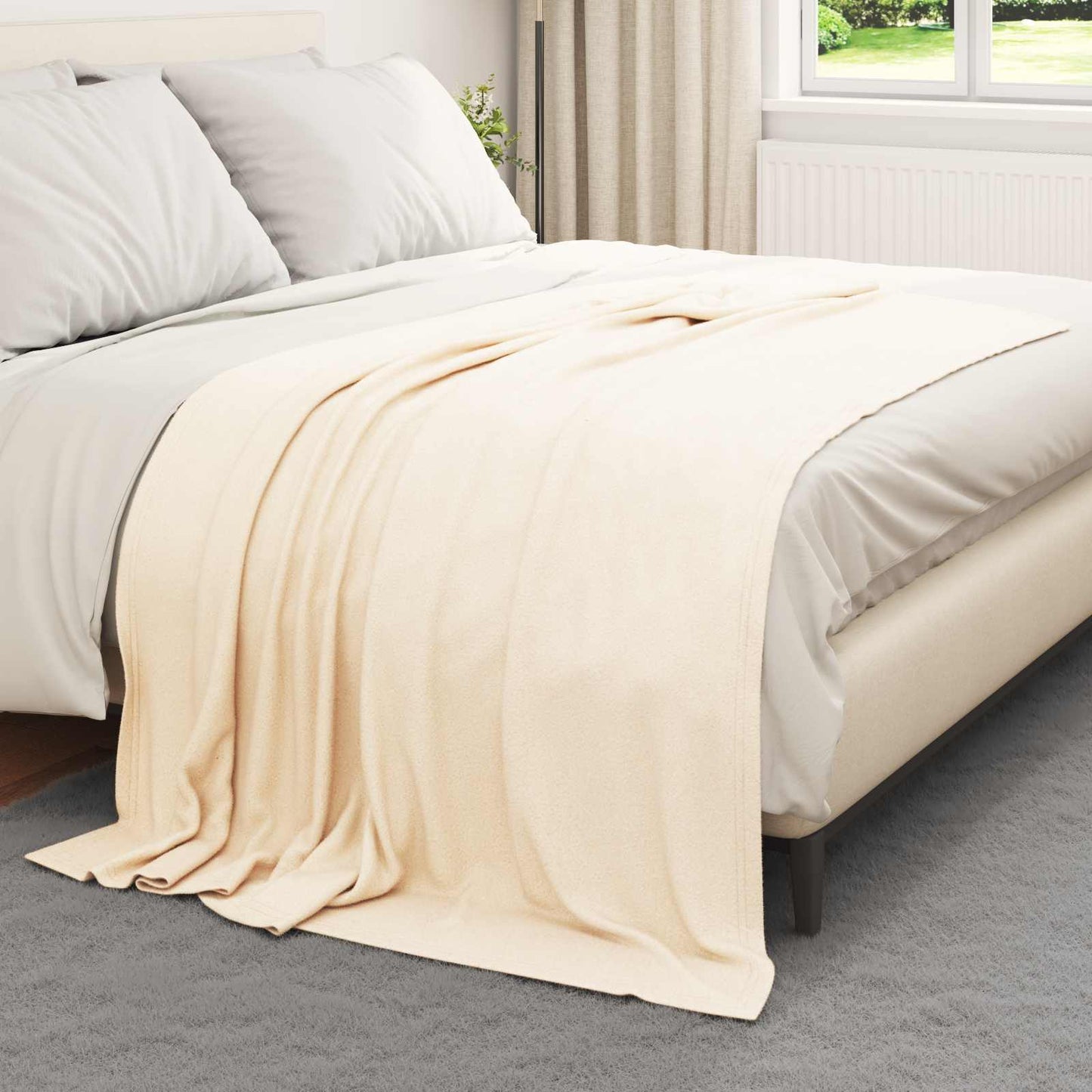 vidaXL Ριχτάρια 6 τμχ. Κρεμ 200 x 150 cm 2.61 Μαλλί