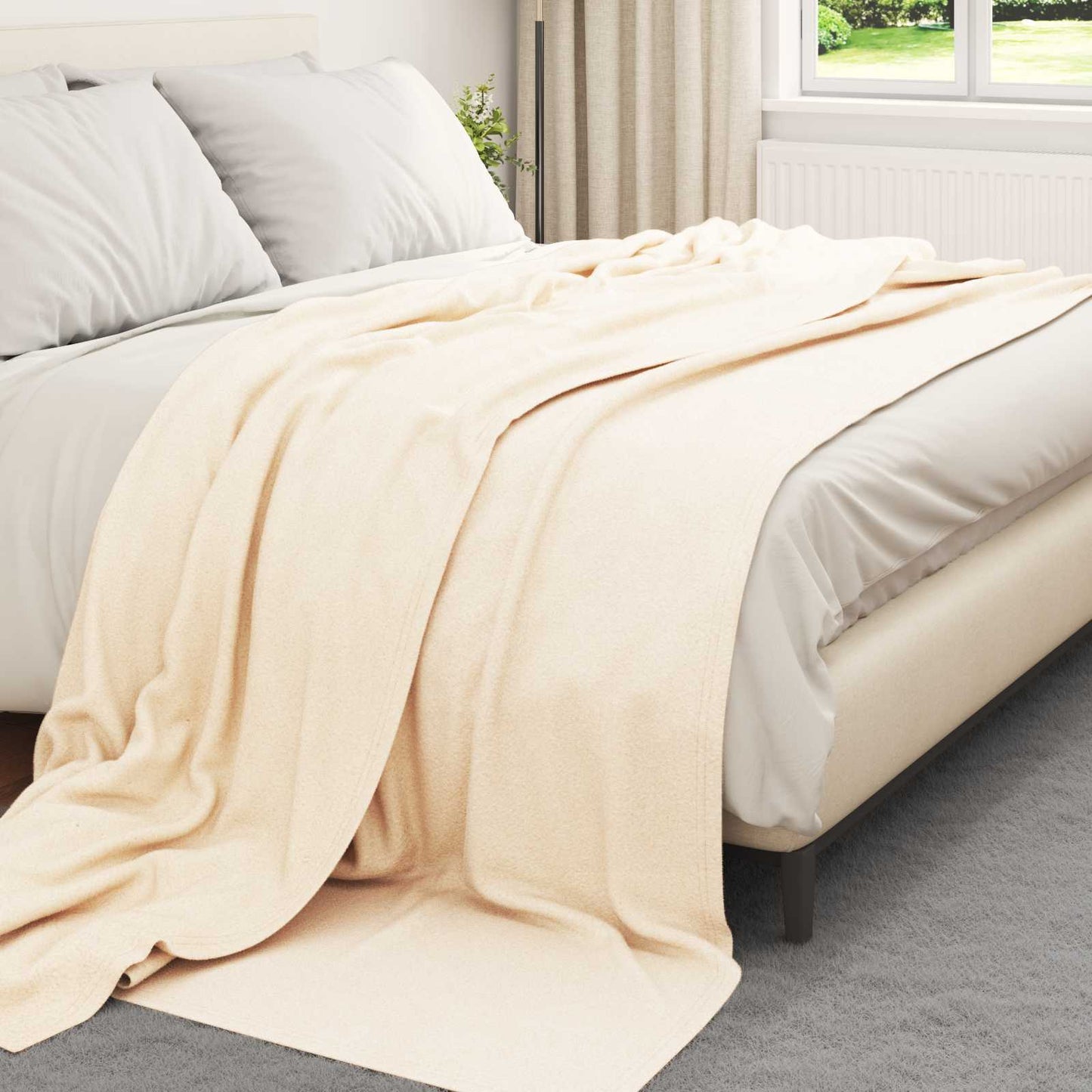 vidaXL Ριχτάρια 6 τμχ. Κρεμ 240 x 220 cm 4.28 Μαλλί