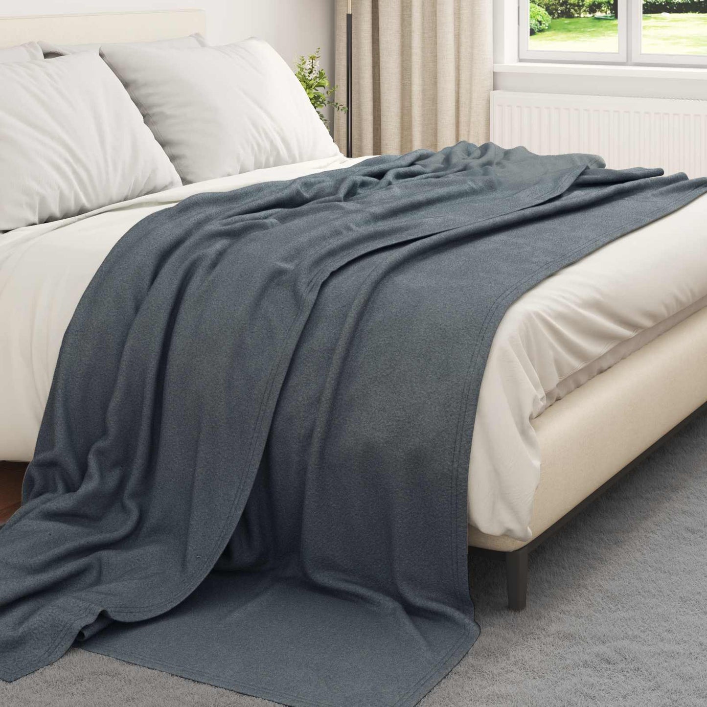 vidaXL Ριχτάρια 24 pcs Σκούρο Γκρι 240 x 220 cm Μαλλί