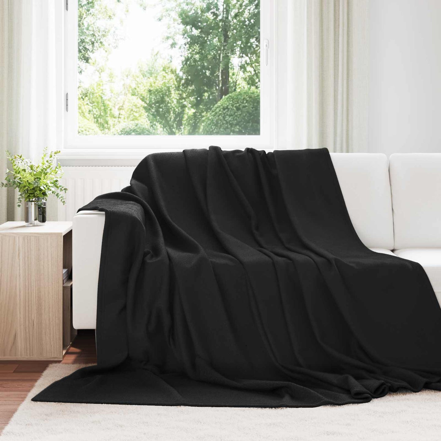 vidaXL Ριχτάρια 24 pcs Μαύρο 240 x 220 cm Μαλλί