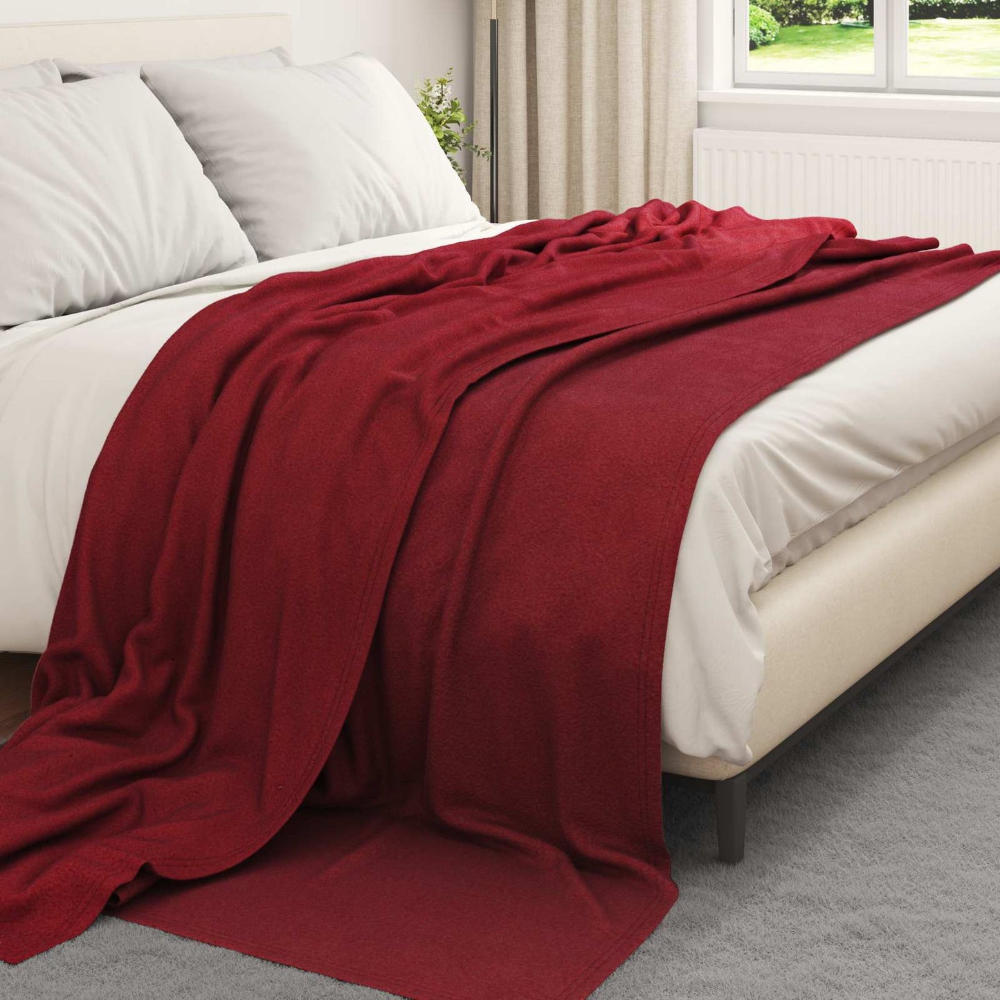 vidaXL Ριχτάρια 24 pcs Βεραμάν Κόκκινο 240 x 220 cm Μαλλί