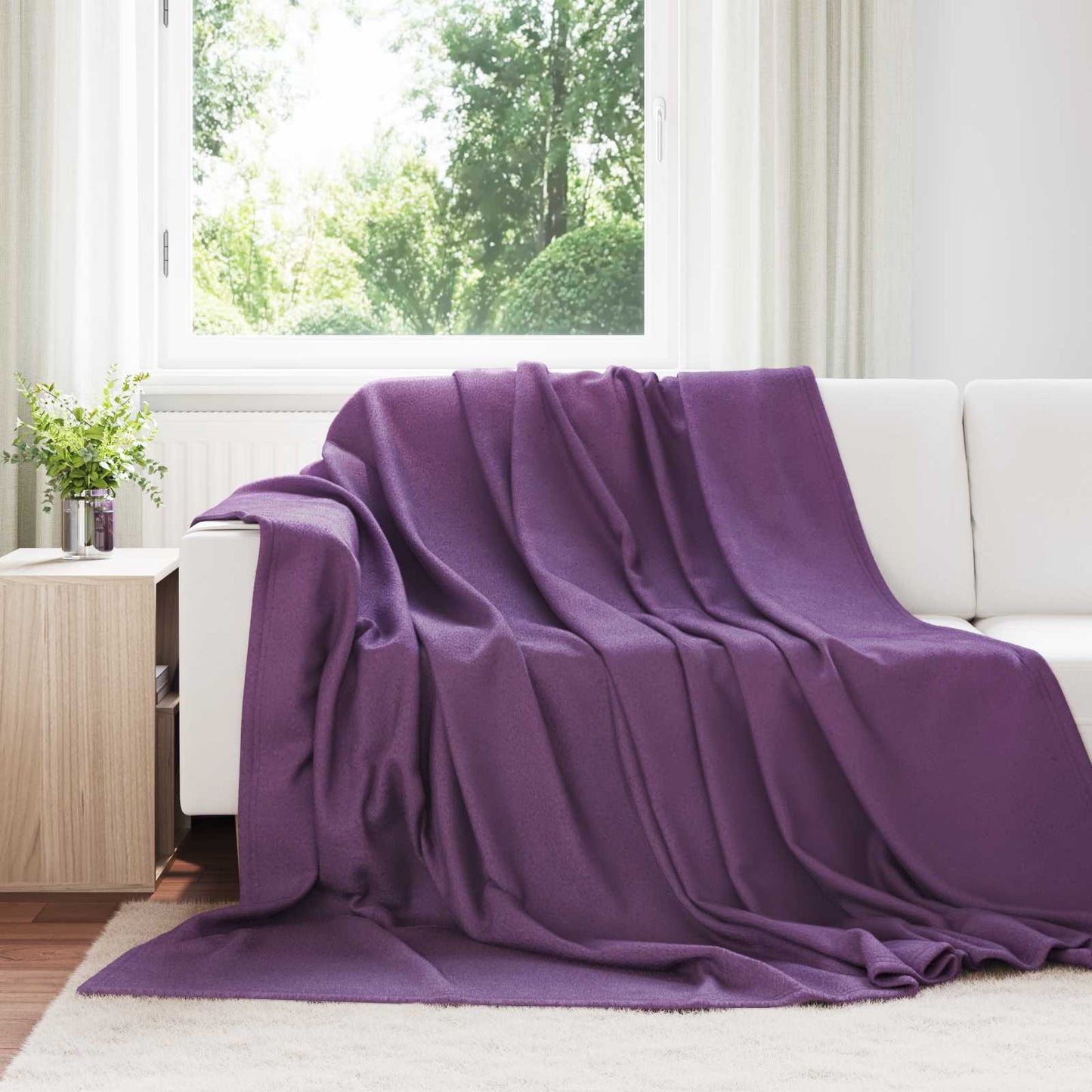 vidaXL Ριχτάρια 24 pcs Μοβ 240 x 220 cm Μαλλί