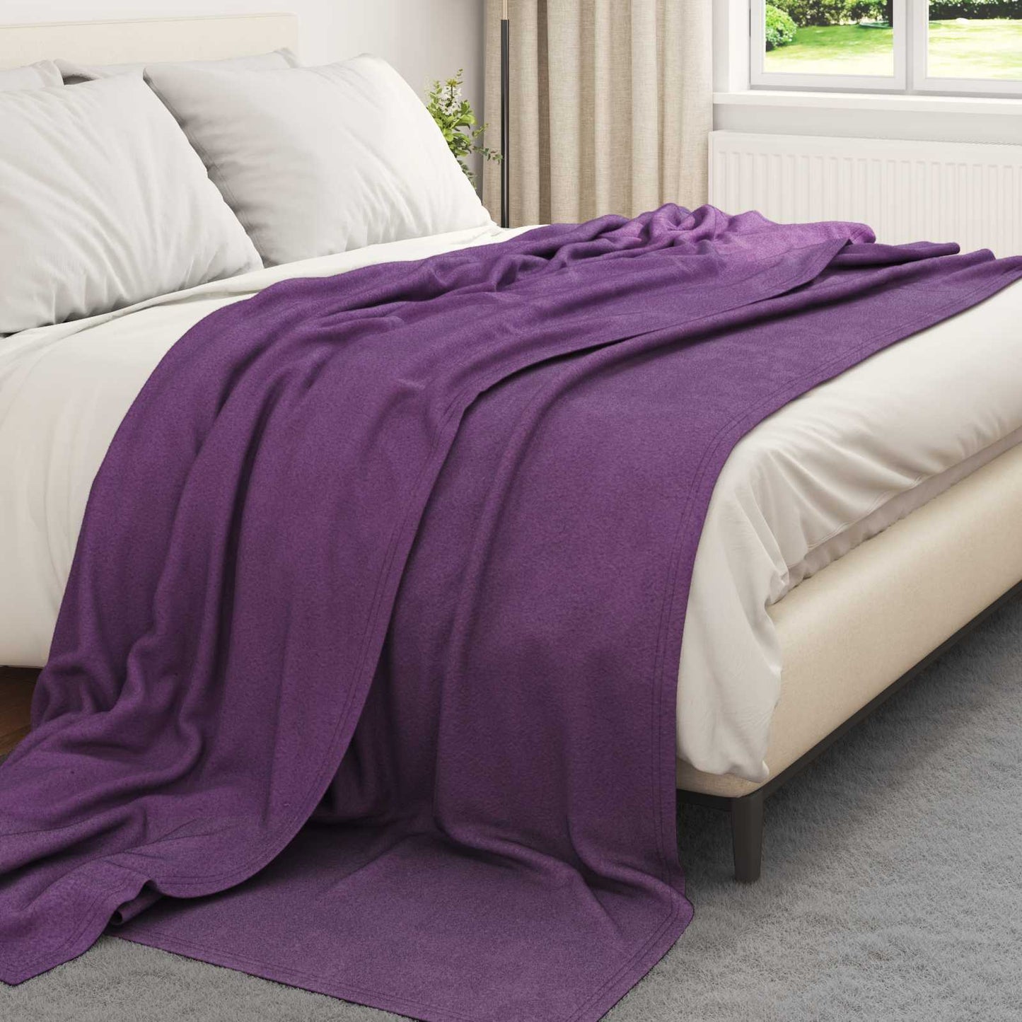 vidaXL Ριχτάρια 24 pcs Μοβ 270 x 240 cm Μαλλί