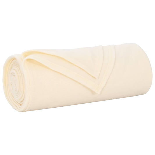 vidaXL Κουβέρτα Κρεμ 210 x 140 εκ Μαλλί