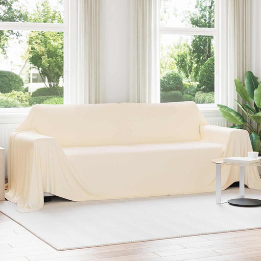 vidaXL Ριχτάρια 6 pcs Κρεμ 350 x 270 εκ. Μαλλί