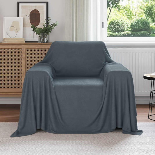 vidaXL Ριχτάρια 6 pcs Σκούρο Γκρι 210 x 140 εκ Μαλλί