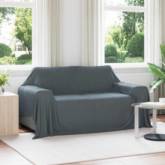 vidaXL Ριχτάρια 6 pcs Σκούρο Γκρι 280 x 210 εκ. Μαλλί