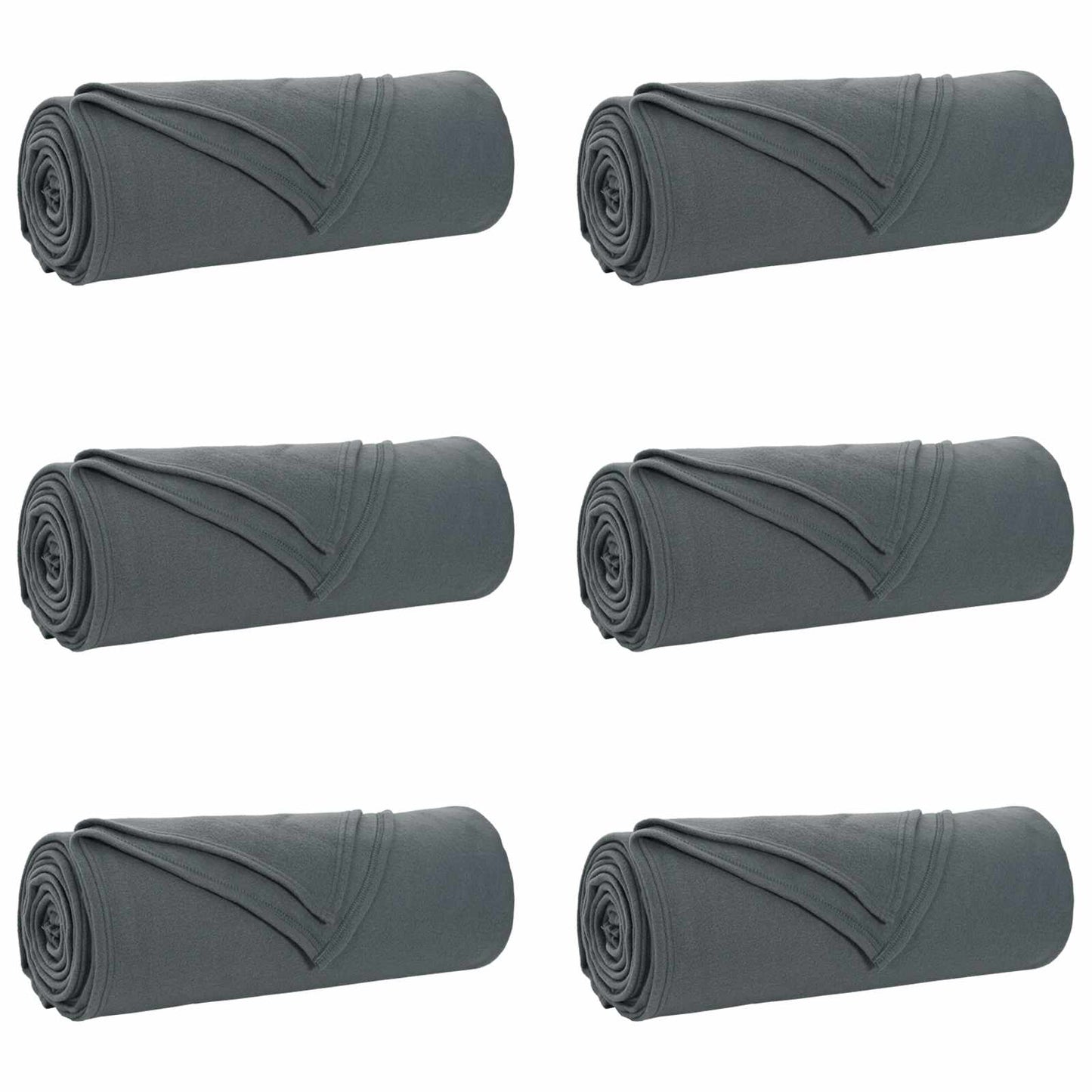 vidaXL Ριχτάρια 6 pcs Σκούρο Γκρι 280 x 210 εκ. Μαλλί