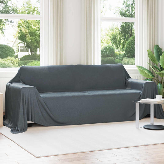 vidaXL Ριχτάρια 6 pcs Σκούρο Γκρι 350 x 270 εκ. Μαλλί