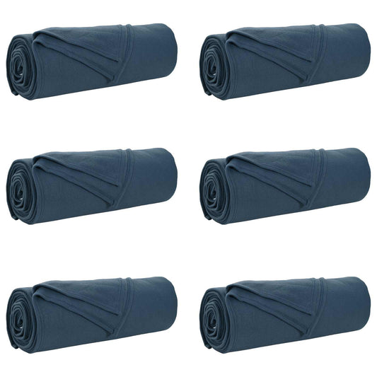 vidaXL Ριχτάρια 6 pcs Σκούρο μπλε 210 x 140 εκ Μαλλί